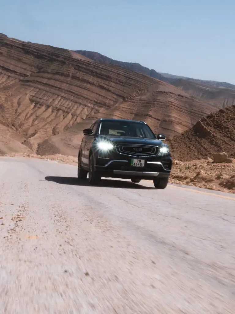 Car on a barren road