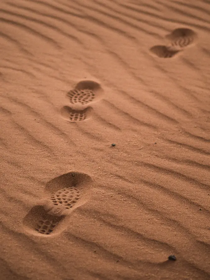 Voetstappen in het zand