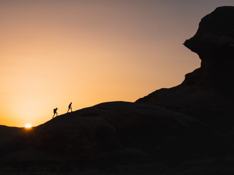 Zonsondergang in de woestijn